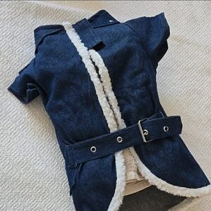 Fleece Trimmed Denim Pet Jacket